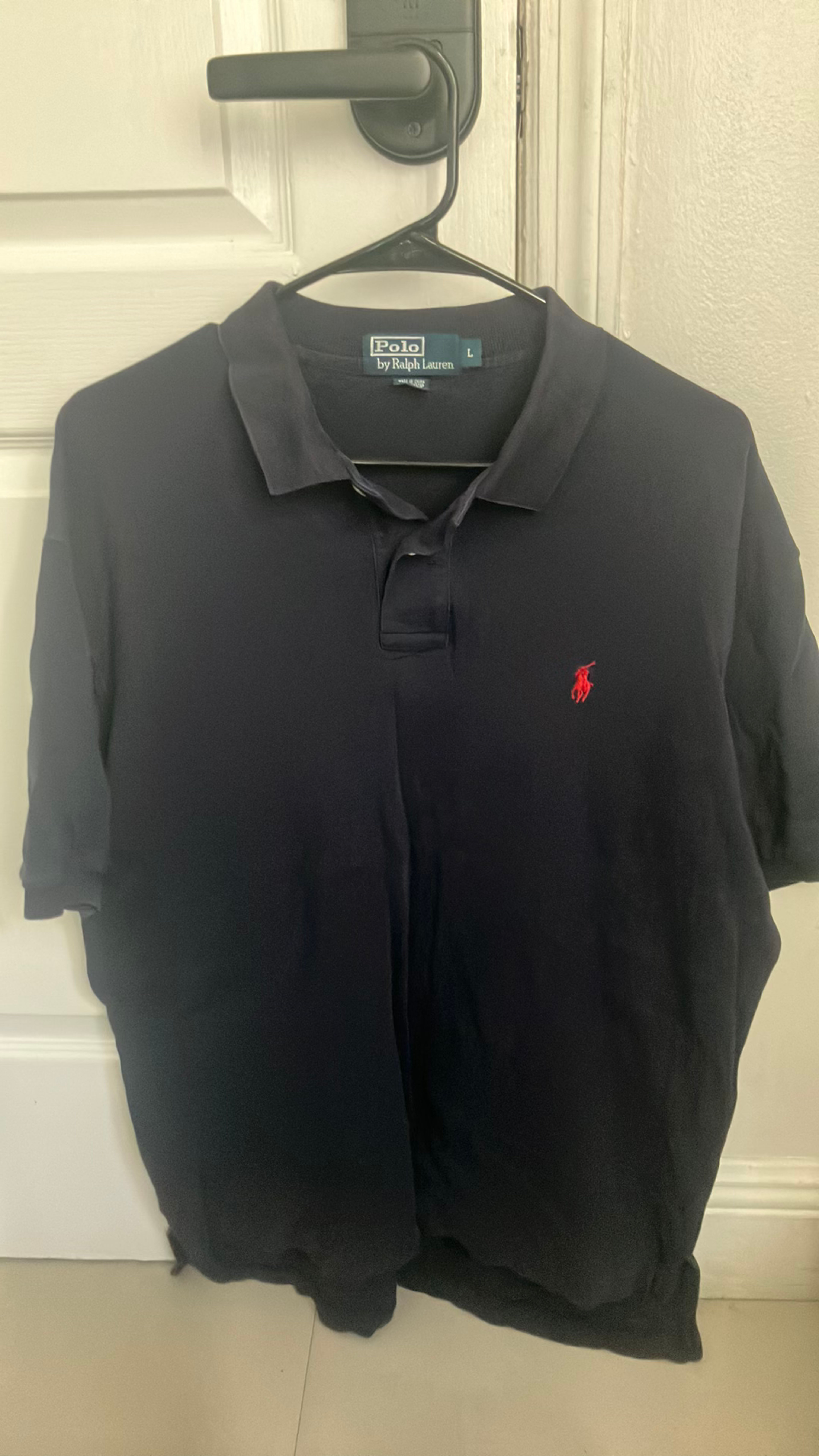 Ralph Lauren Men's Black Polo Shirt with Red Pony Logo
