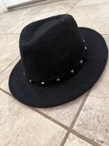 Nicole Marciano Hat Floppy Black Wool Blend With Studded Band one size - Image 1