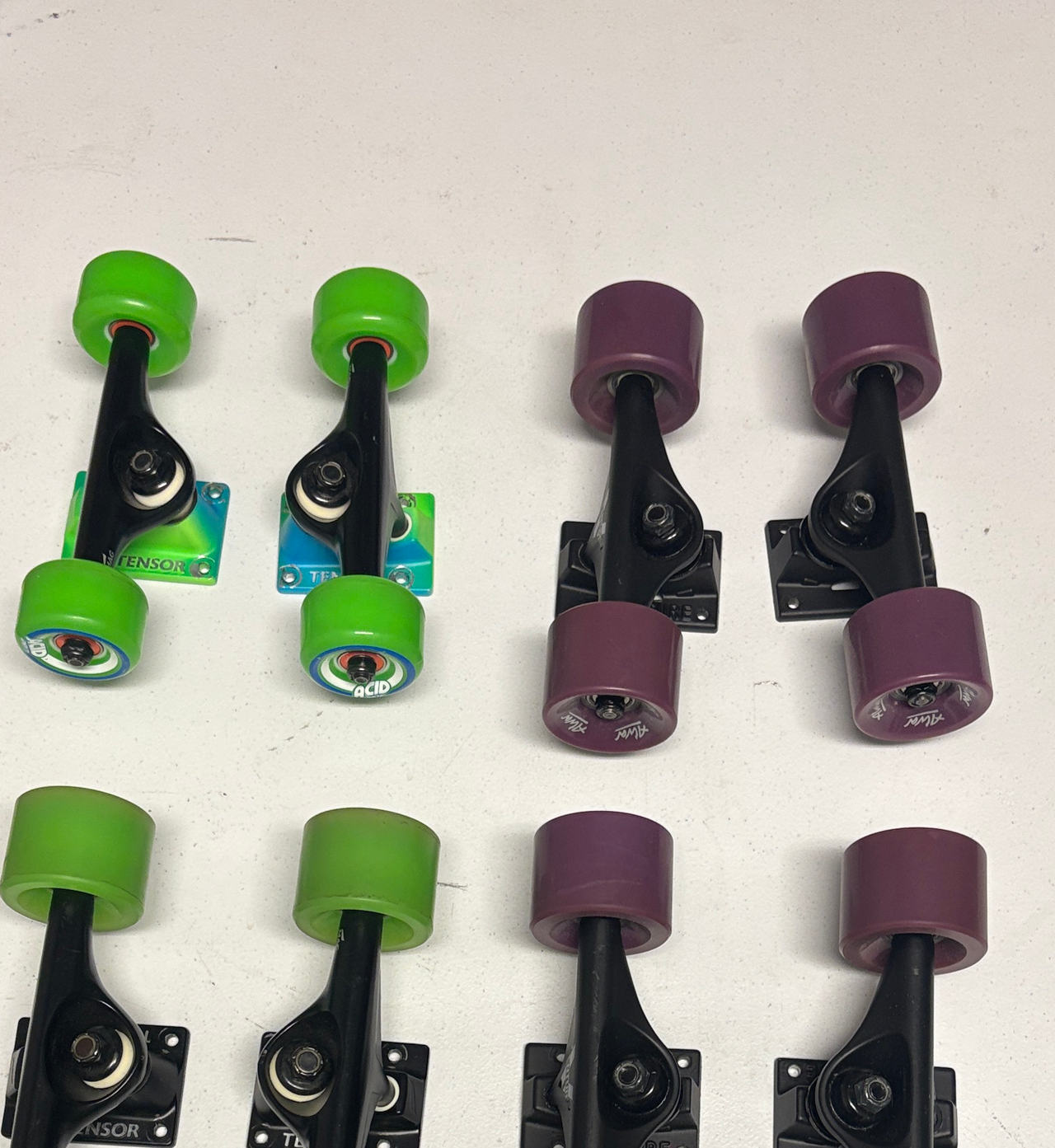 Tensor and Venture Skateboard Trucks with Wheels (INDIVIDUALLY SOLD)