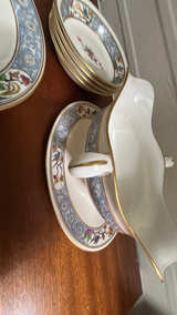 Lenox Ming Birds Oval Serving Platter " Gold Backstamp 7pcs - Image 3