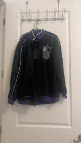 Reebok Sacramento Kings Puffer Jacket Black/Purple - Image 1