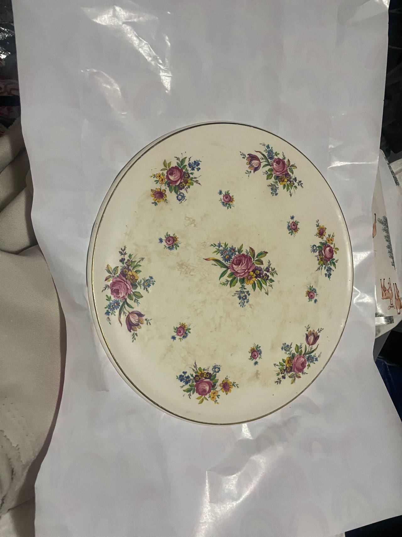 Vintage Floral Porcelain Plate