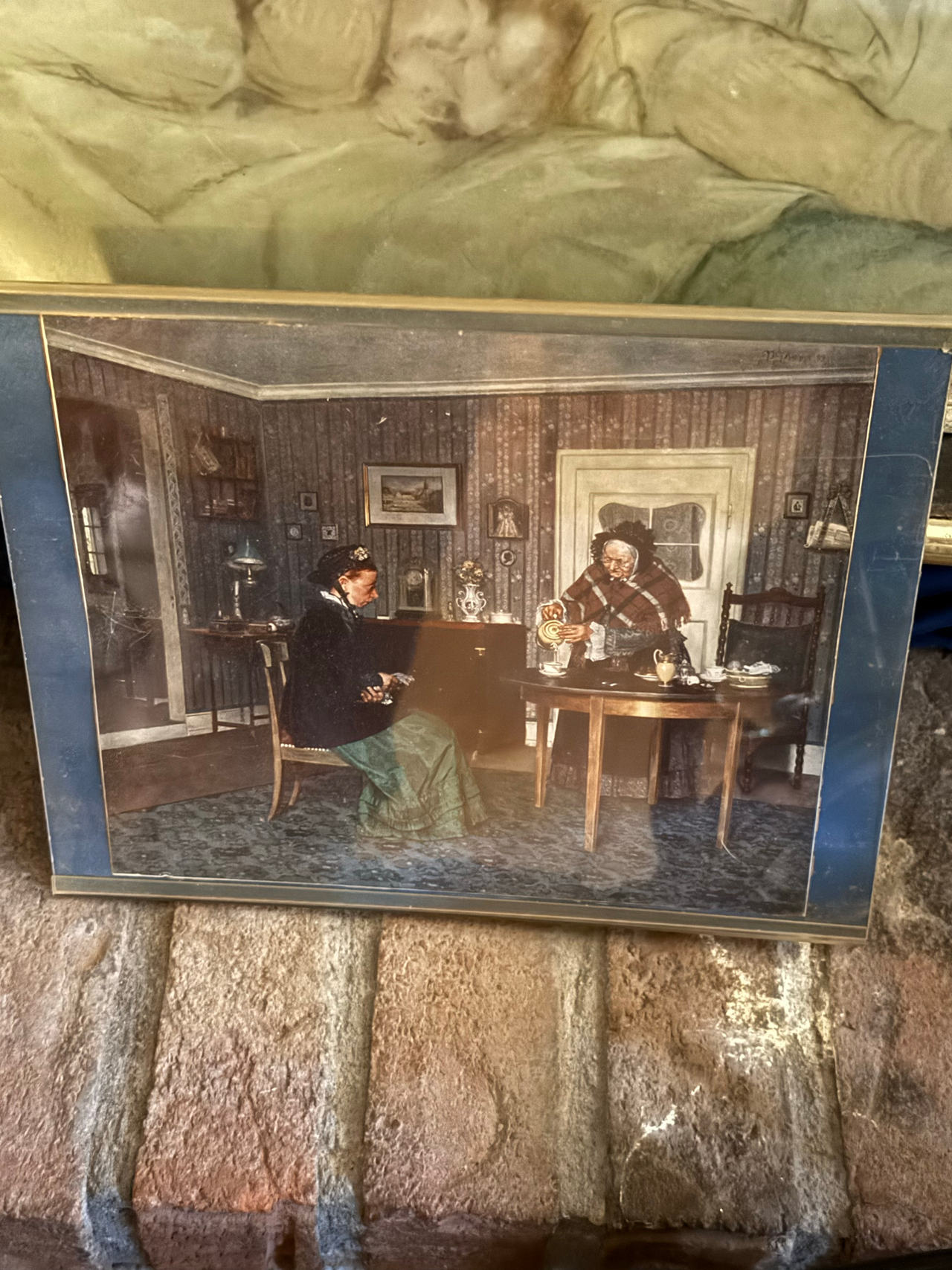 Vintage Framed Tea Time Interior Print