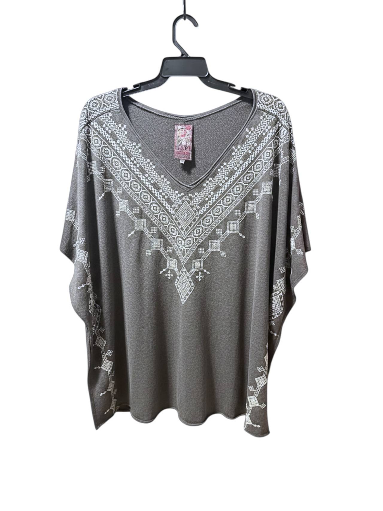 Johnny Was JW Los Angeles Embroidered Poncho Top