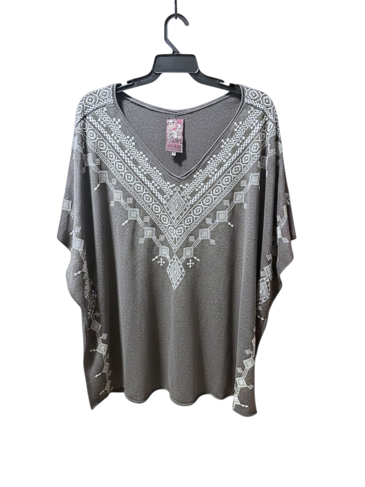Johnny Was JW Los Angeles Embroidered Poncho Top