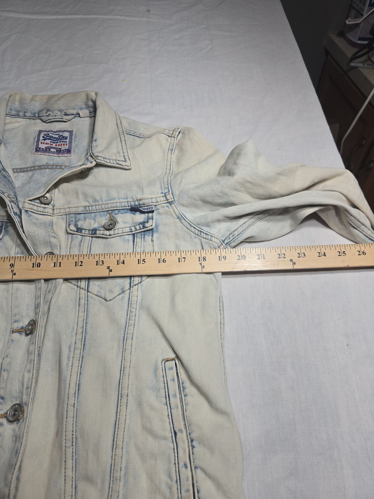 Vintage Superdry Light Wash Denim Trucker Jacket US 6
