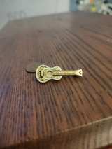 Vintage Gold Tone Acoustic Guitar Pin Brooch - Image 2