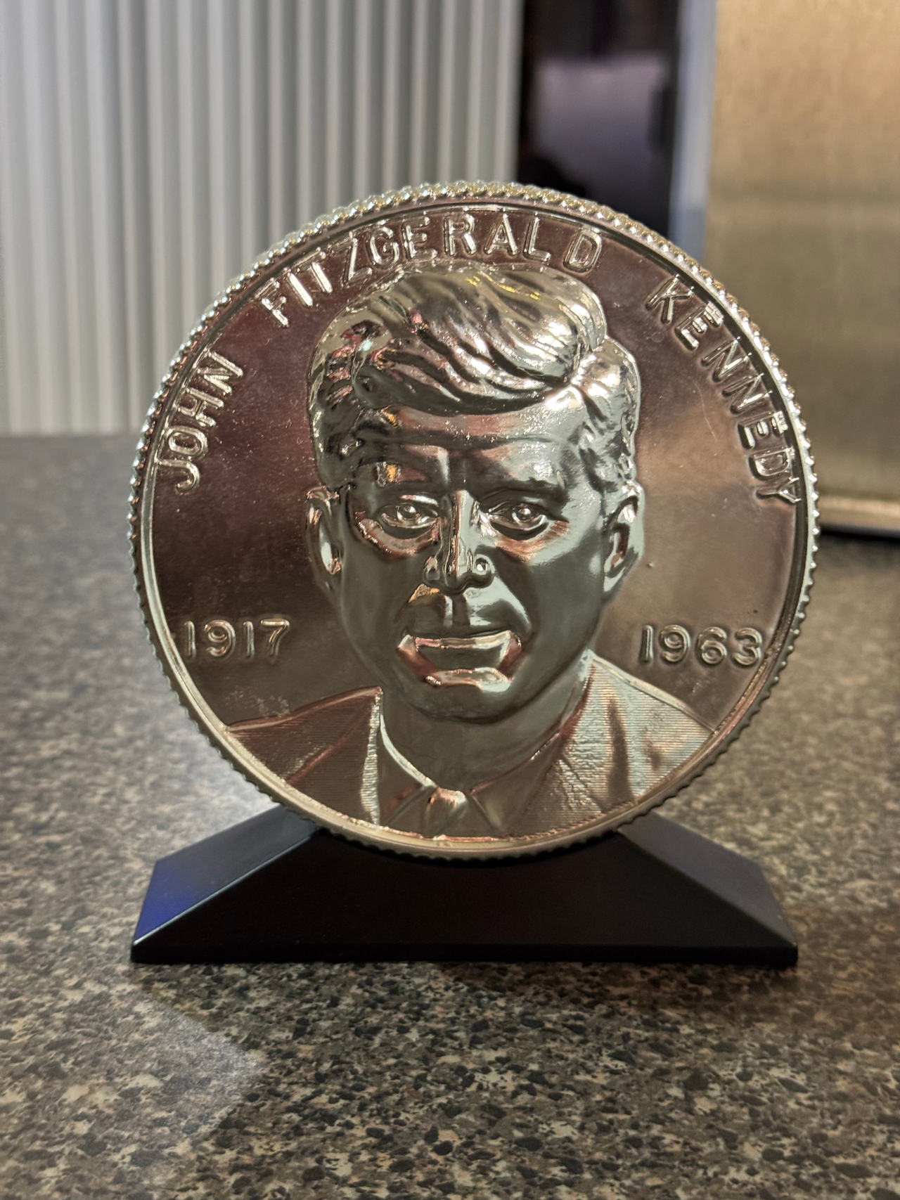 John F. Kennedy Commemorative Medal with Stand