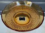 Indiana Glass Amber Diamond Point Scalloped Bowl - Image 1