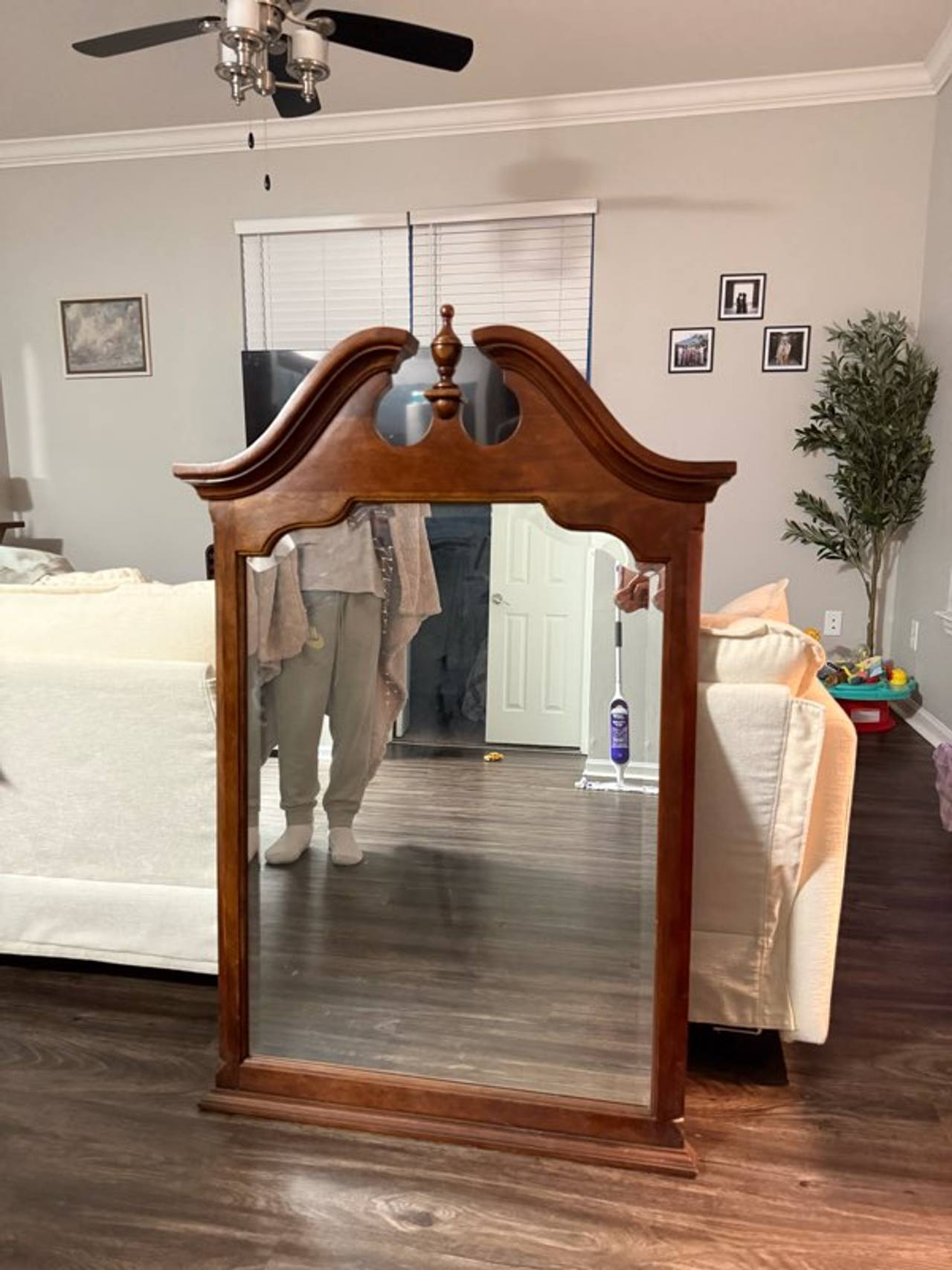 Vintage Chippendale Style Broken Pediment Wall Mirror