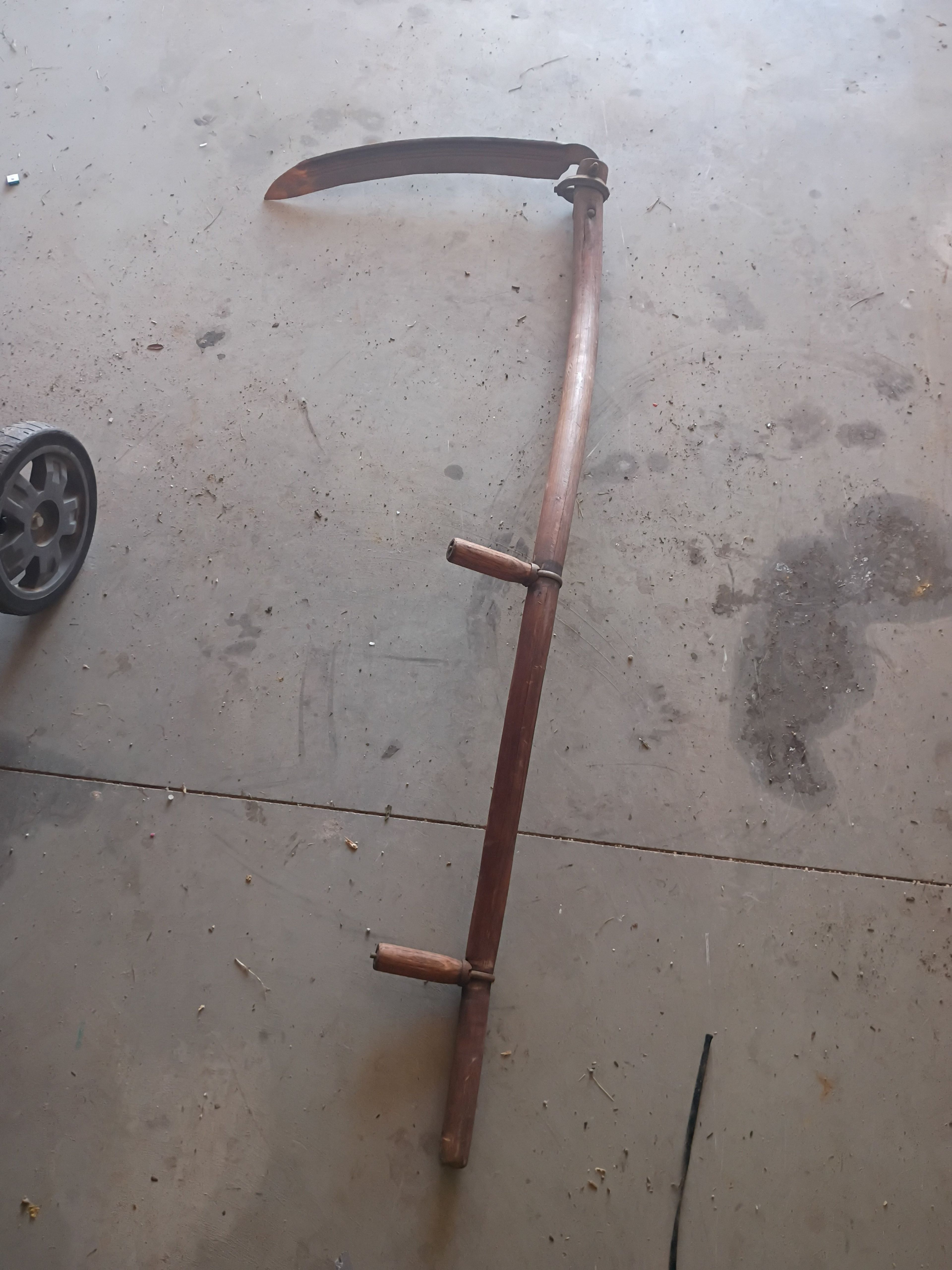 Antique Wooden Handle Scythe