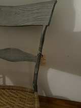 Vintage Faux Bois Metal Chair and Footstool - Image 6