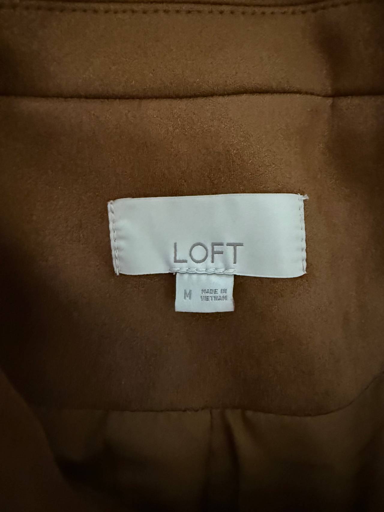 Loft Faux Suede Moto Jacket Brown