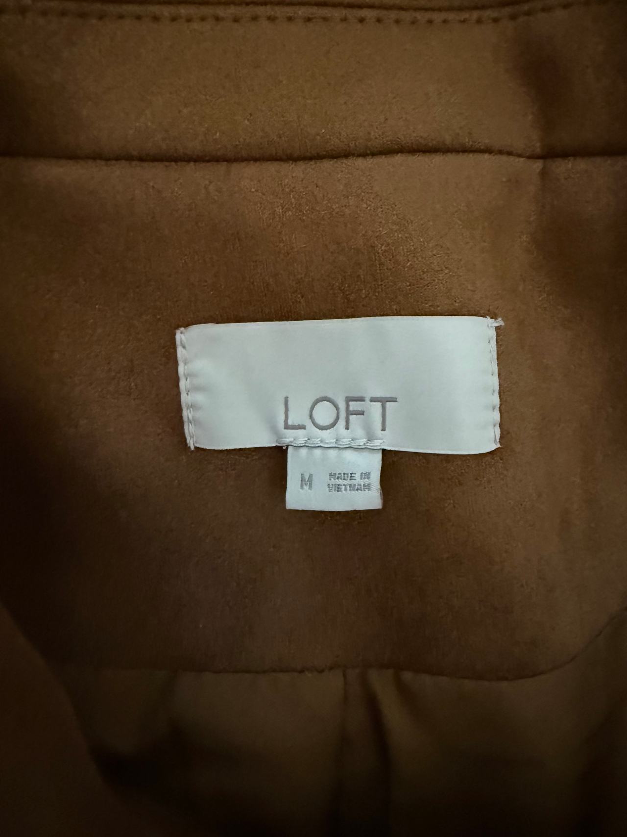 Loft Faux Suede Moto Jacket Brown