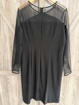 R & M Richards Black Mesh Ruffle Long Sleeve Dress women’s size 16 - Image 3
