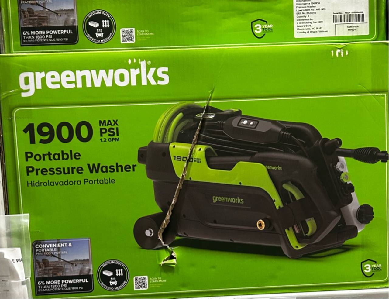 Greenworks 1900 PSI 1.2 GPM Electric Pressure Washer