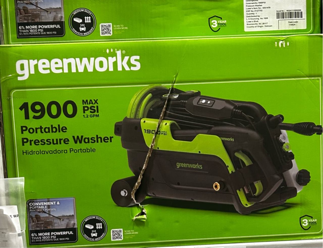 Greenworks 1900 PSI 1.2 GPM Electric Pressure Washer