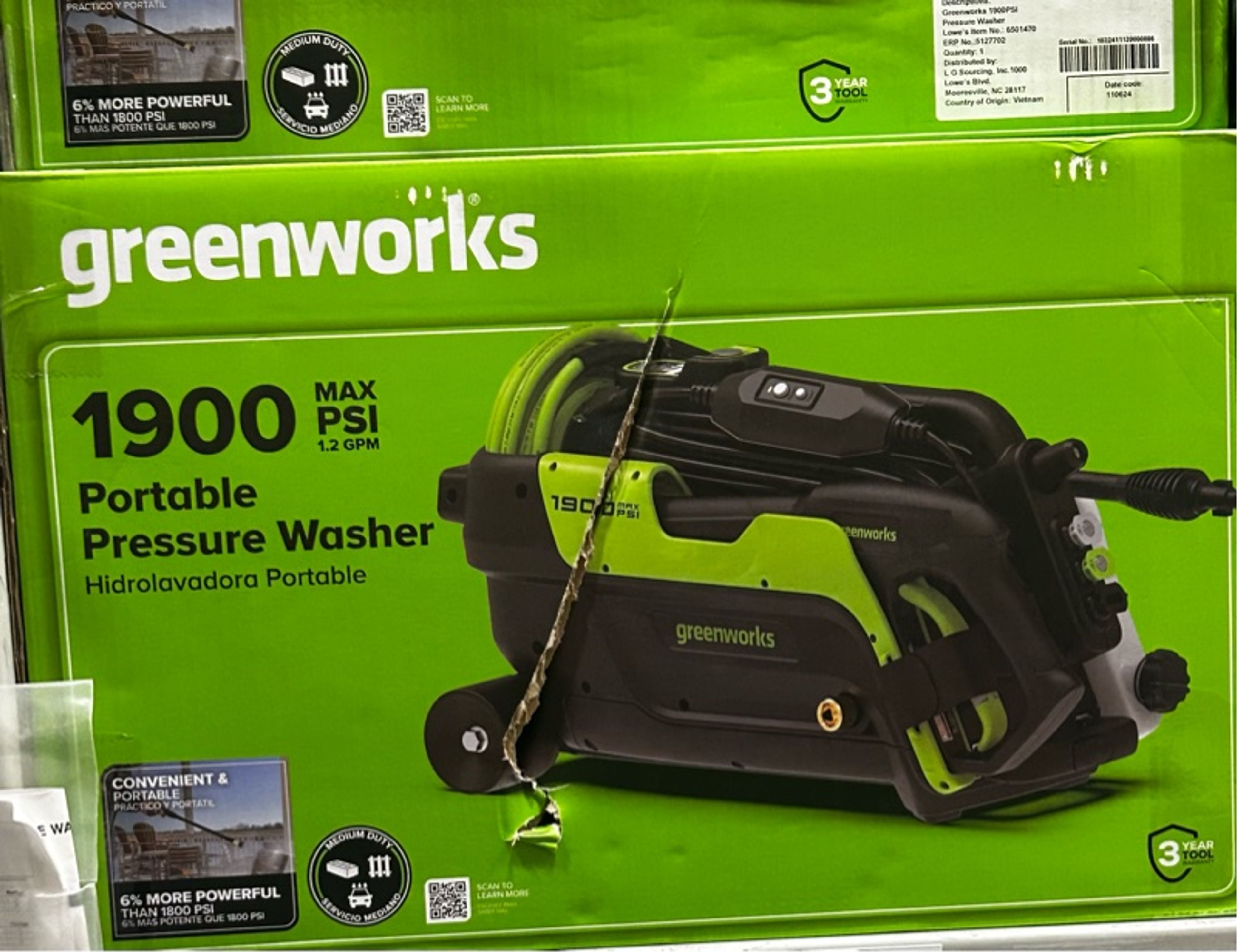 Greenworks 1900 PSI 1.2 GPM Electric Pressure Washer