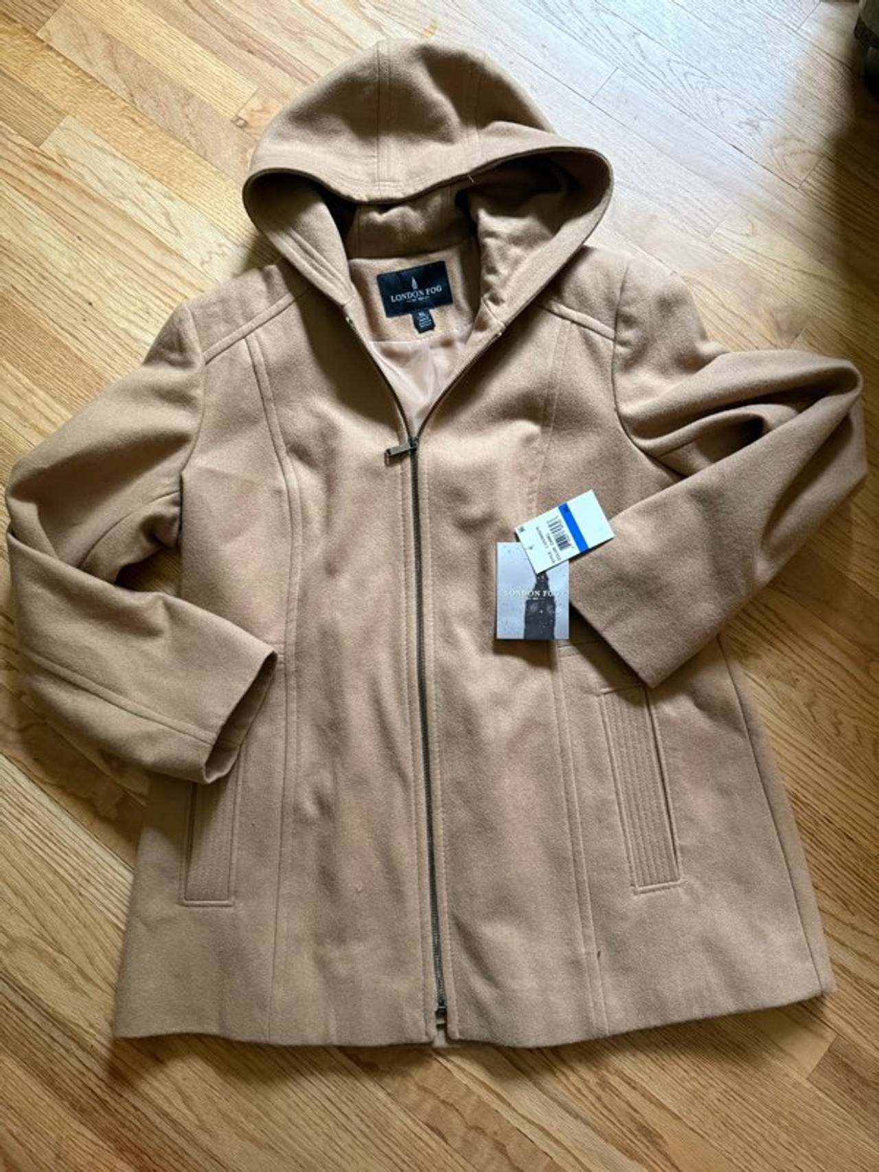 London Fog Women's Wool Blend Hooded Coat
