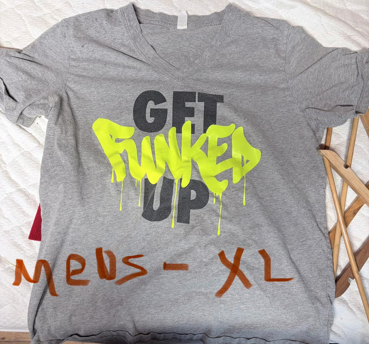 Get Funked Up Graphic V-Neck Tee