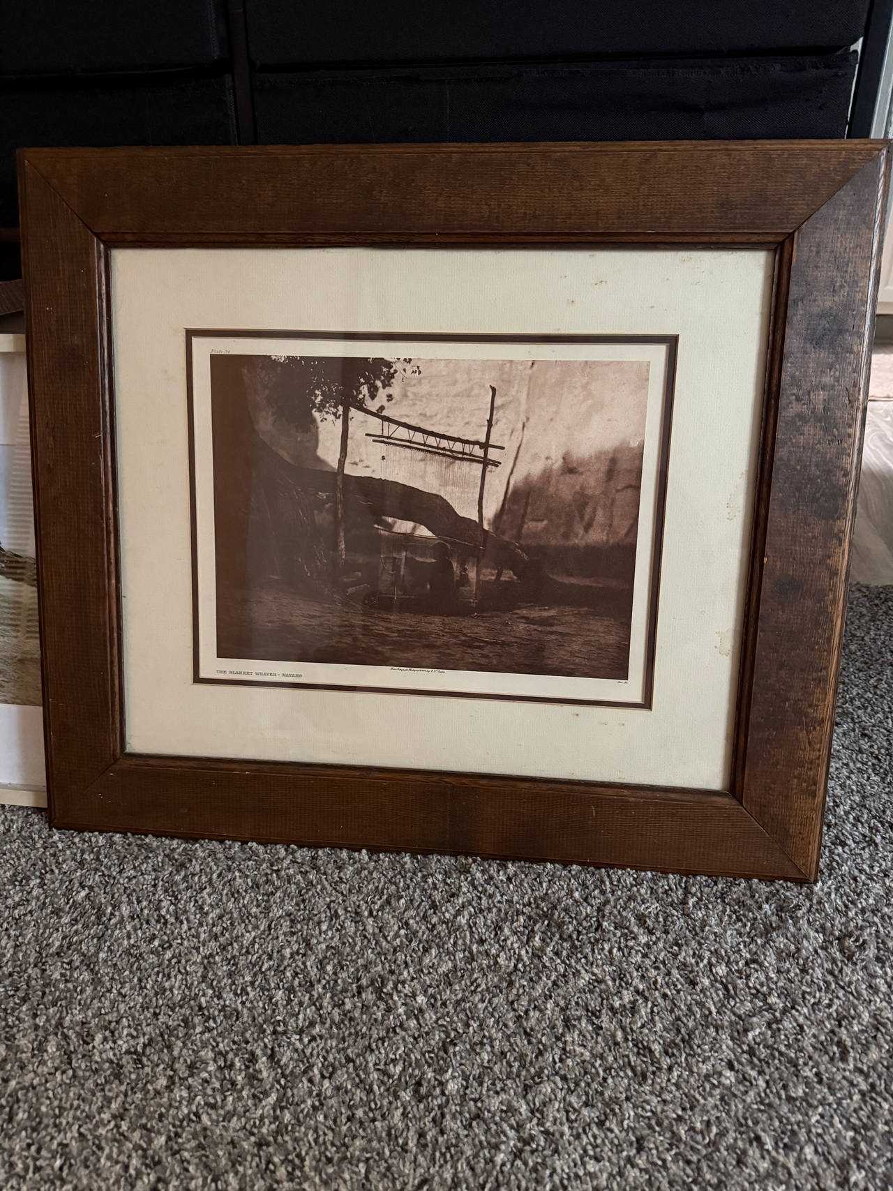 Edward S. Curtis 'The Blanket Weaver - Navaho' Framed Print