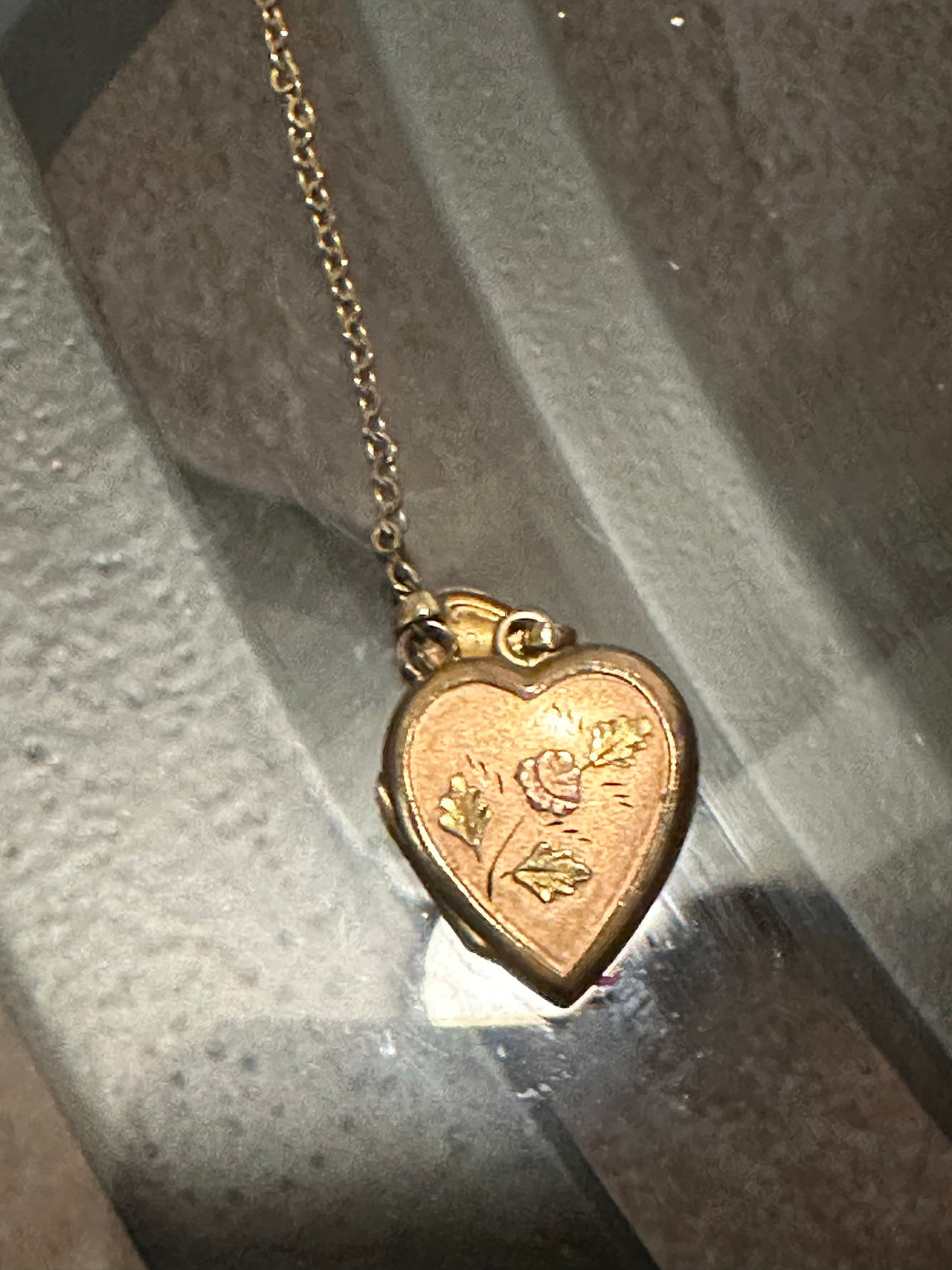 Heart-Shaped Floral Locket Necklace
