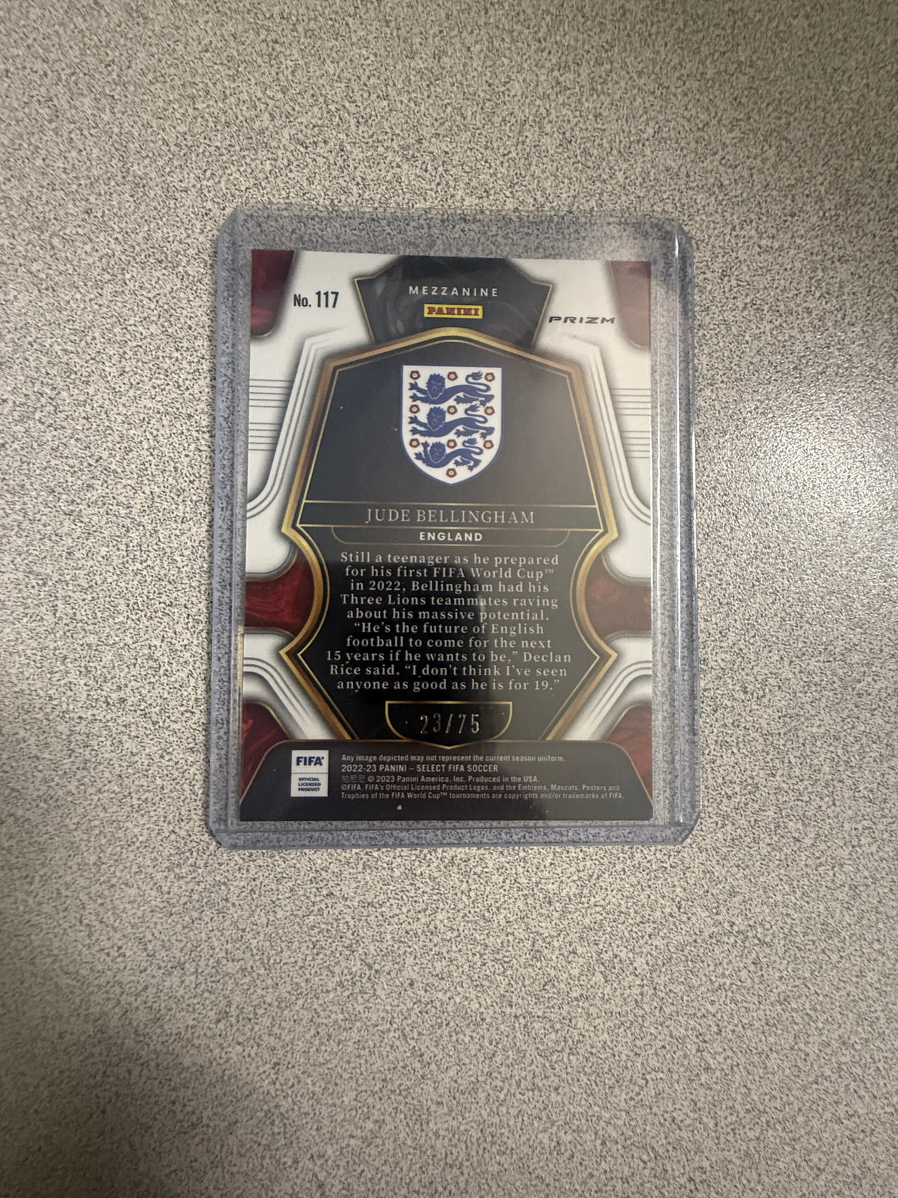 2022-23 Panini Select FIFA Soccer Mezzanine Prizm Jude Bellingham Card