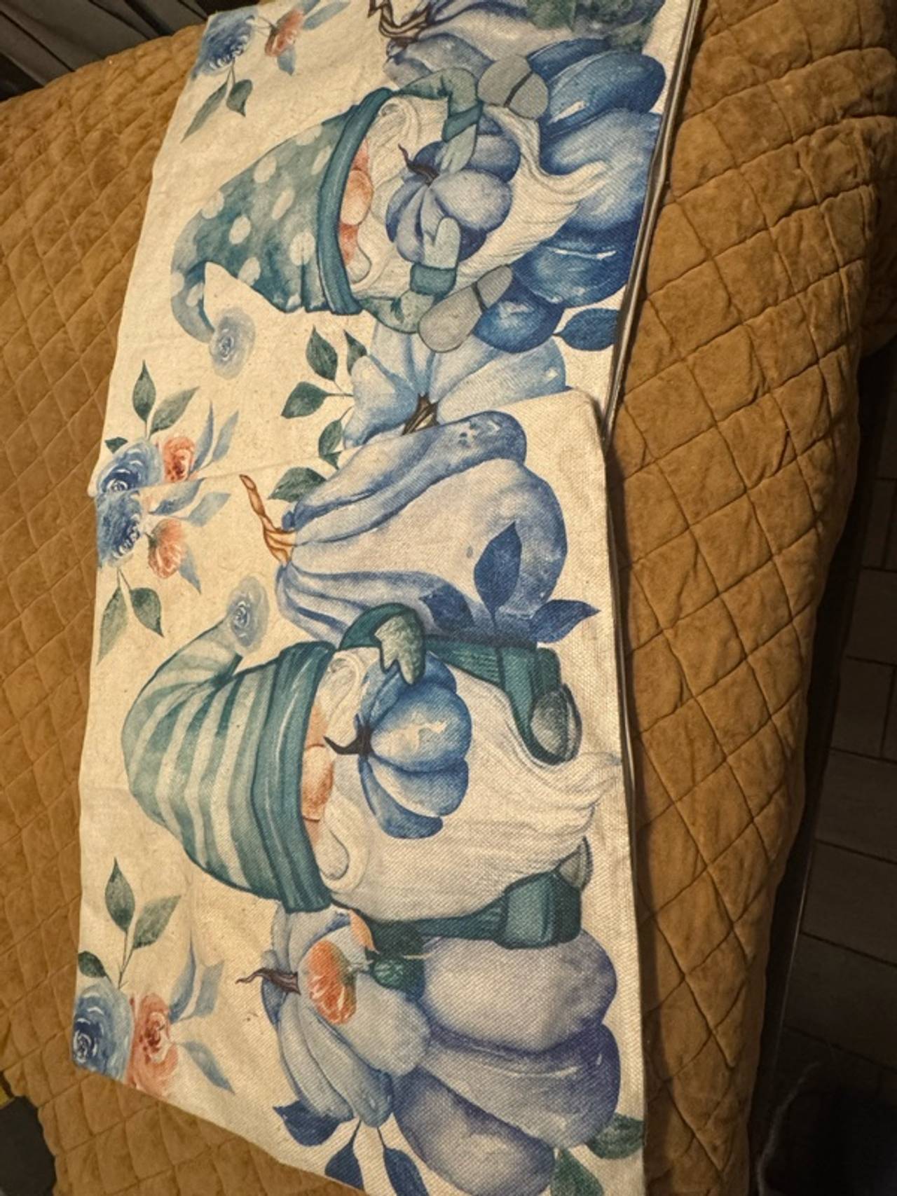 Blue Gnome Throw Pillow Covers