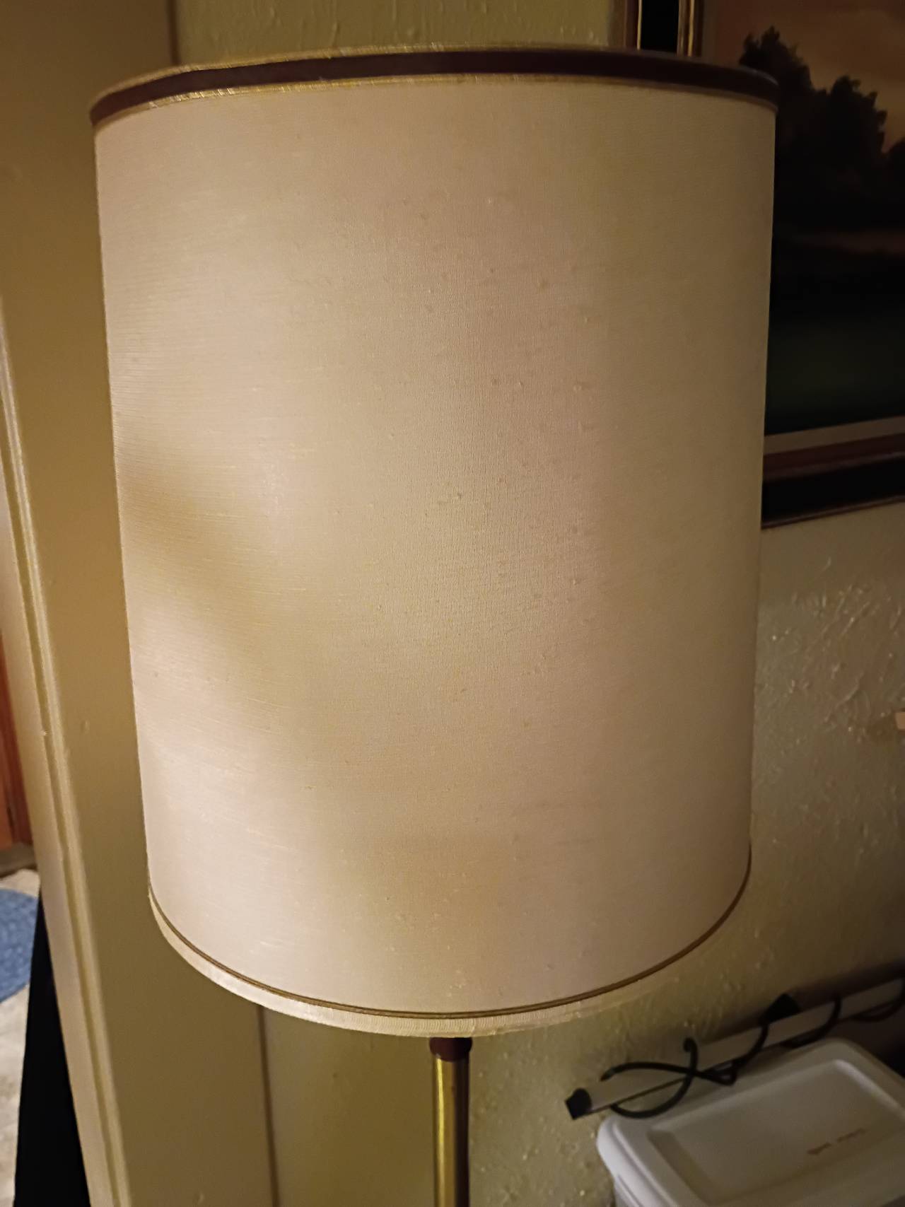 Mid Century Modern Brass and Wood Floor Lamp