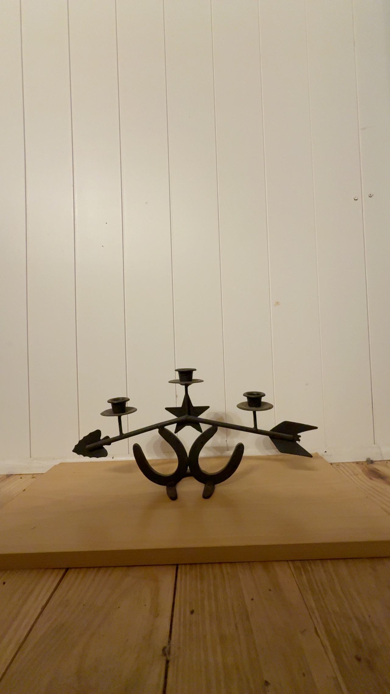 Dansk 3-Arm Vintage Cast Iron Candle Holder