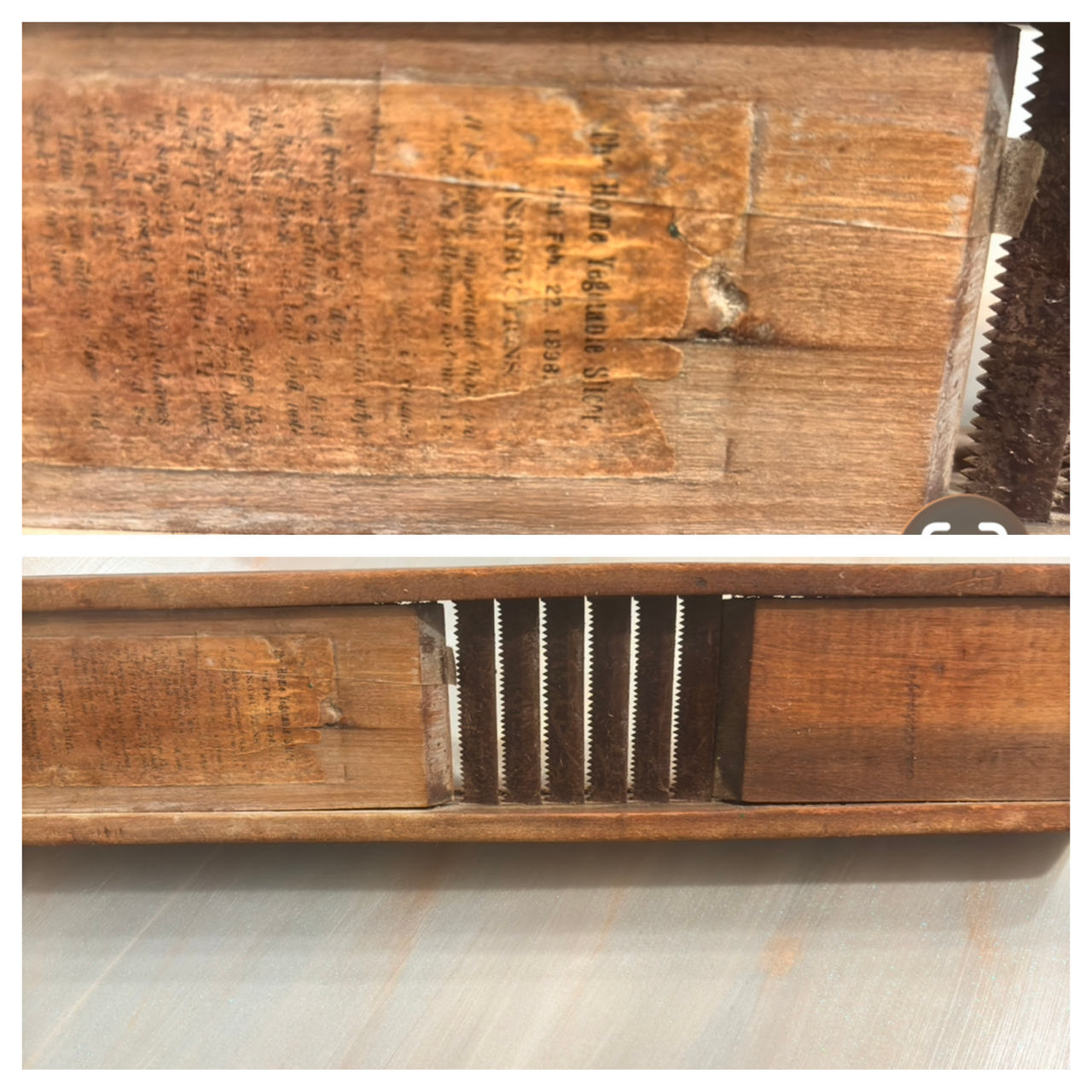 Antique The Home Vegetable Slicer 1898 Patent