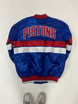 Starter Detroit Pistons Blue Satin Varsity Jacket - Image 6