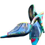 Saint Laurent Lolita Flower Print Sandal Heel New - Image 2