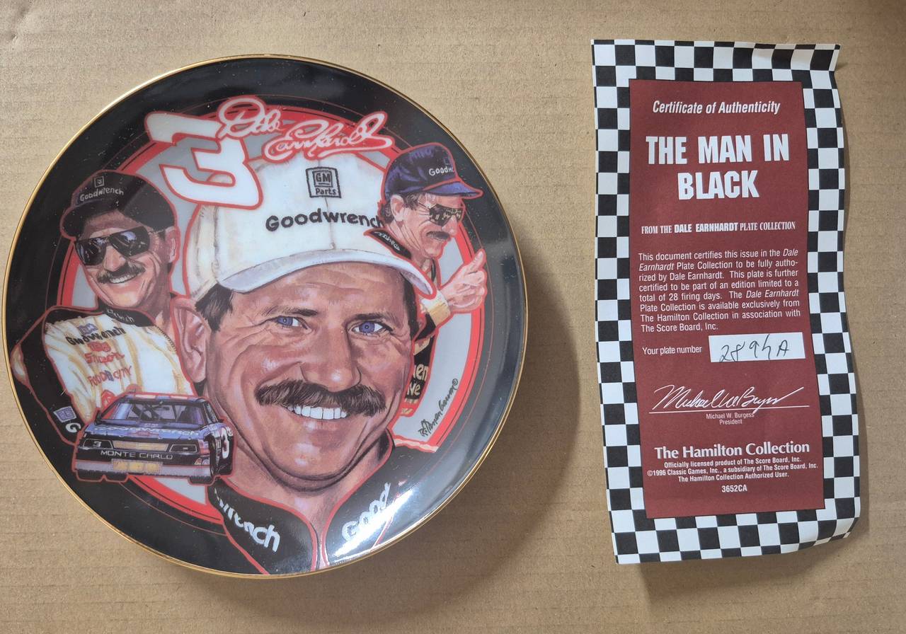 Dale Earnhardt "The Man in Black" Collector Plate