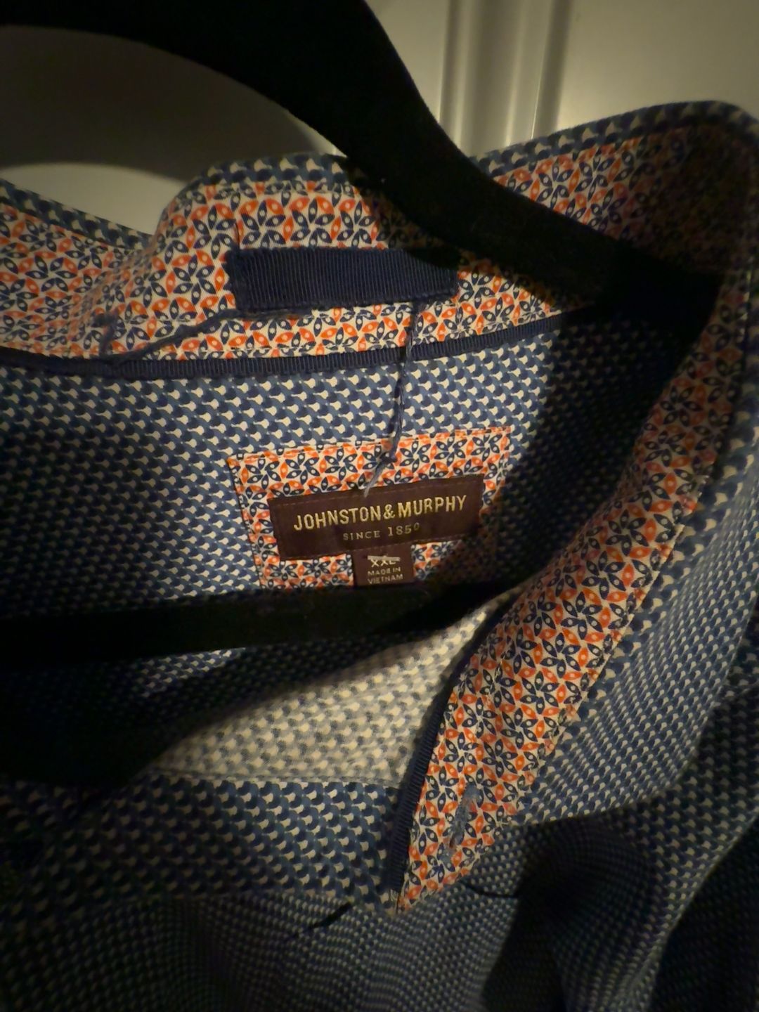 Johnston & Murphy Men's White Geometric Shirt Large