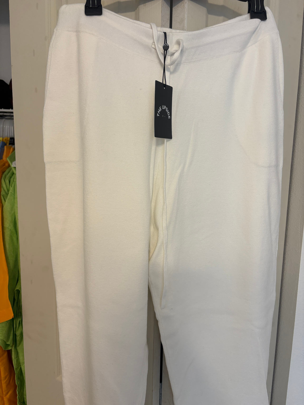 The Upside White Knit Drawstring Pants