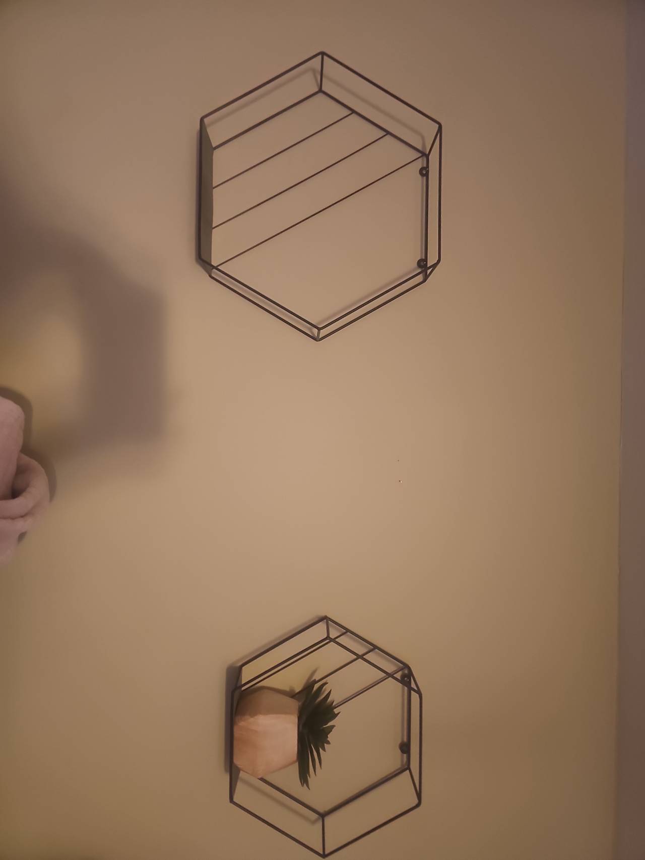 Geometric Hexagon Wire Wall Shelves