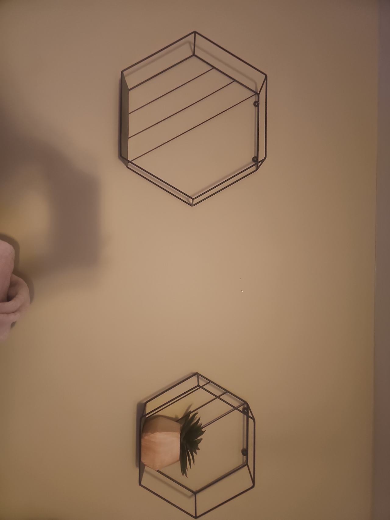 Geometric Hexagon Wire Wall Shelves