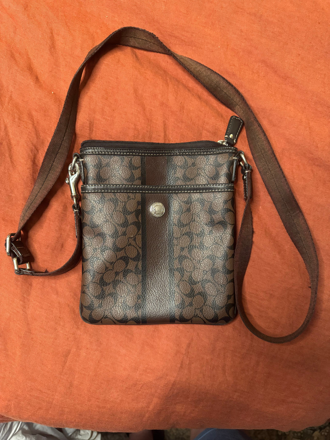 Coach Unisex Signature North South Crossbody Bag