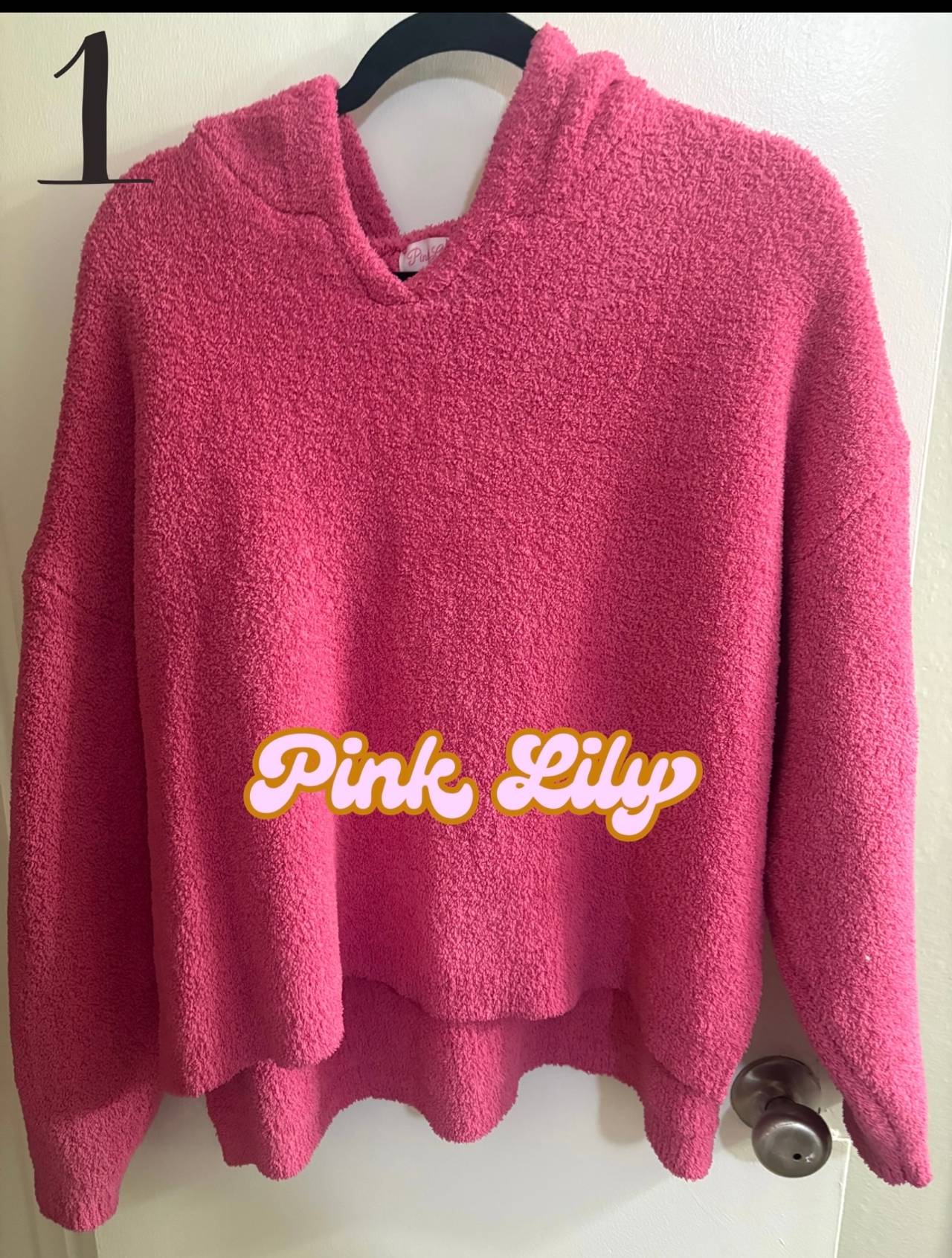 Pink Lily Fuzzy Popcorn Knit Hoodie