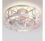REDSTAR Retro 20" Flush Mount White Ceiling Fan Fandelier 20 inch, with Remote - Image 1