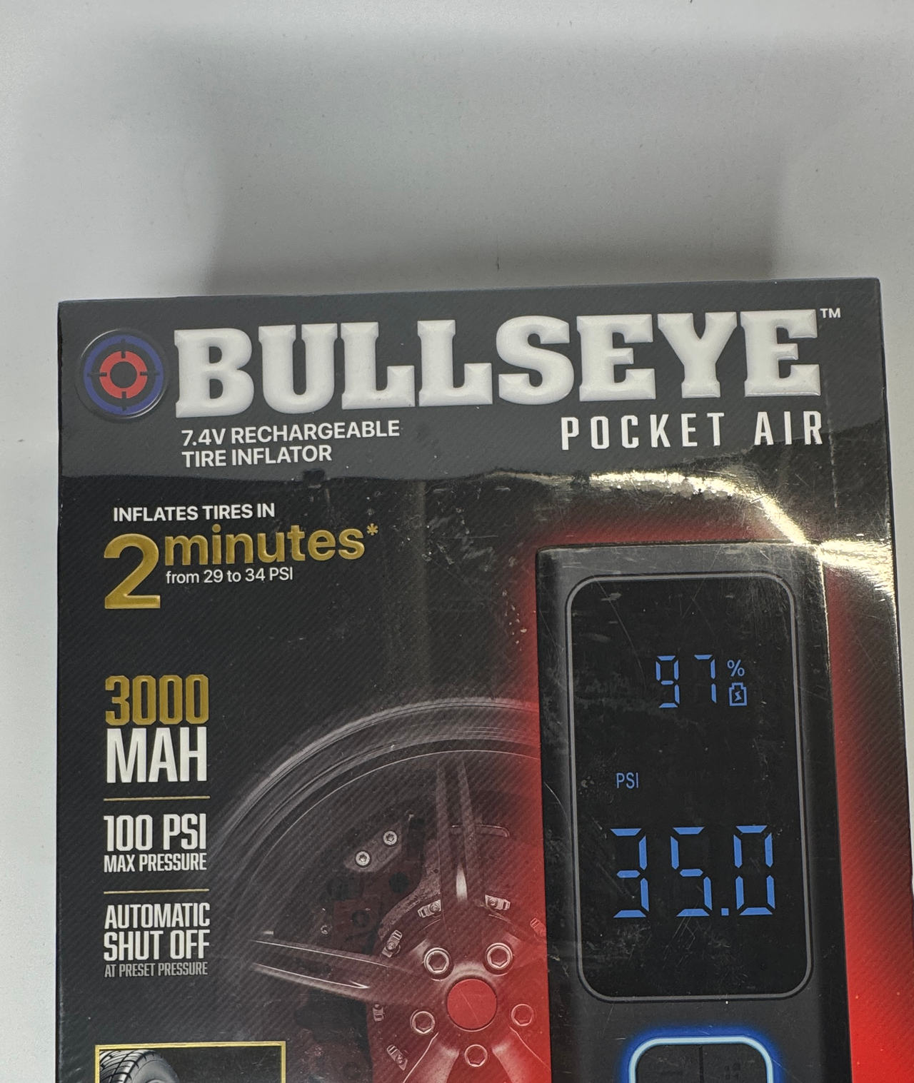 Bullseye Pocket Air 7.4V Rechargeable Tire Inflator