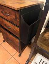 Rustic L-Shaped Computer Desk with Rolling Cabinet - Image 8