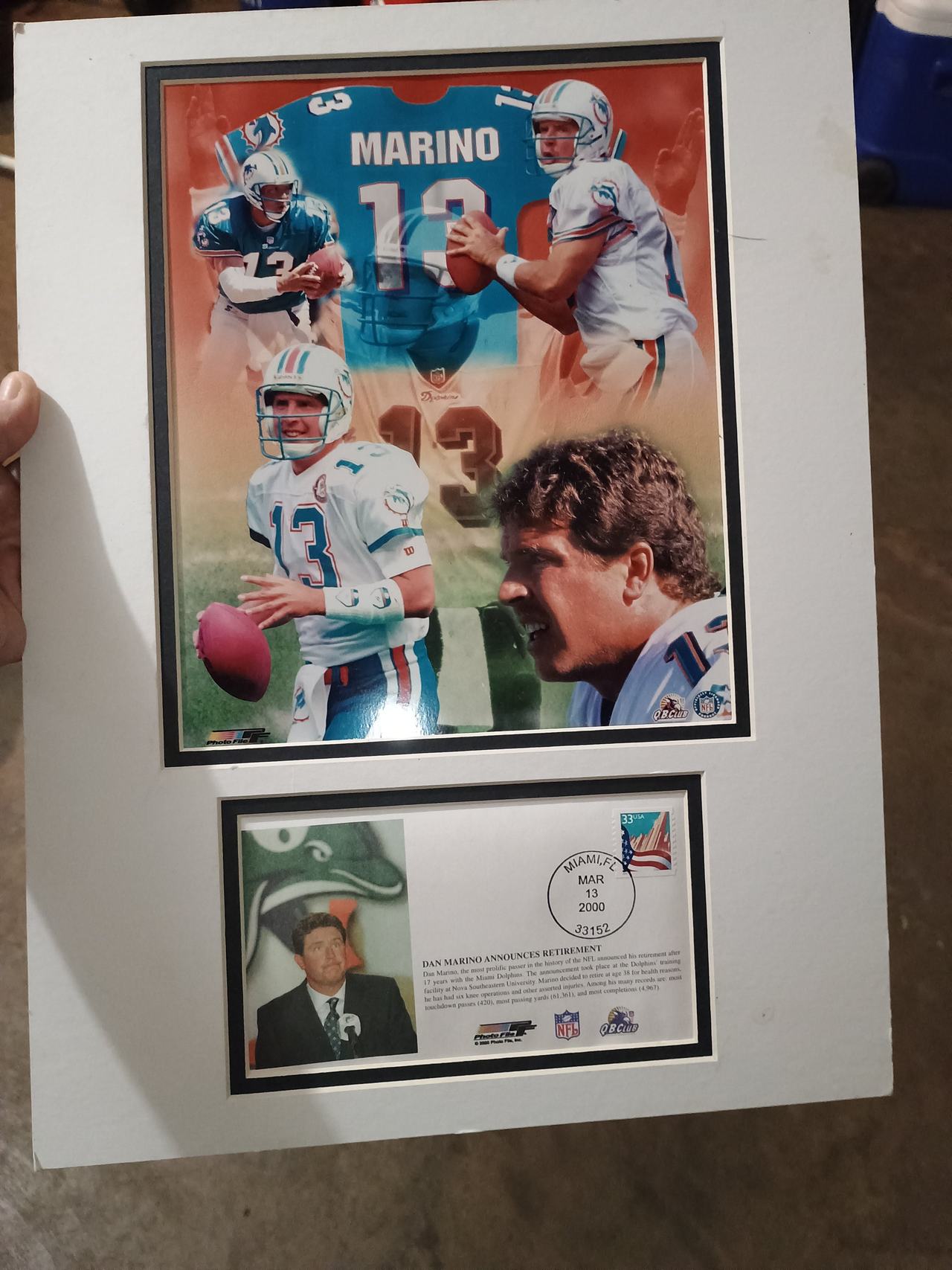 Dan Marino Retirement Commemorative Framed Photo and Stamp Set