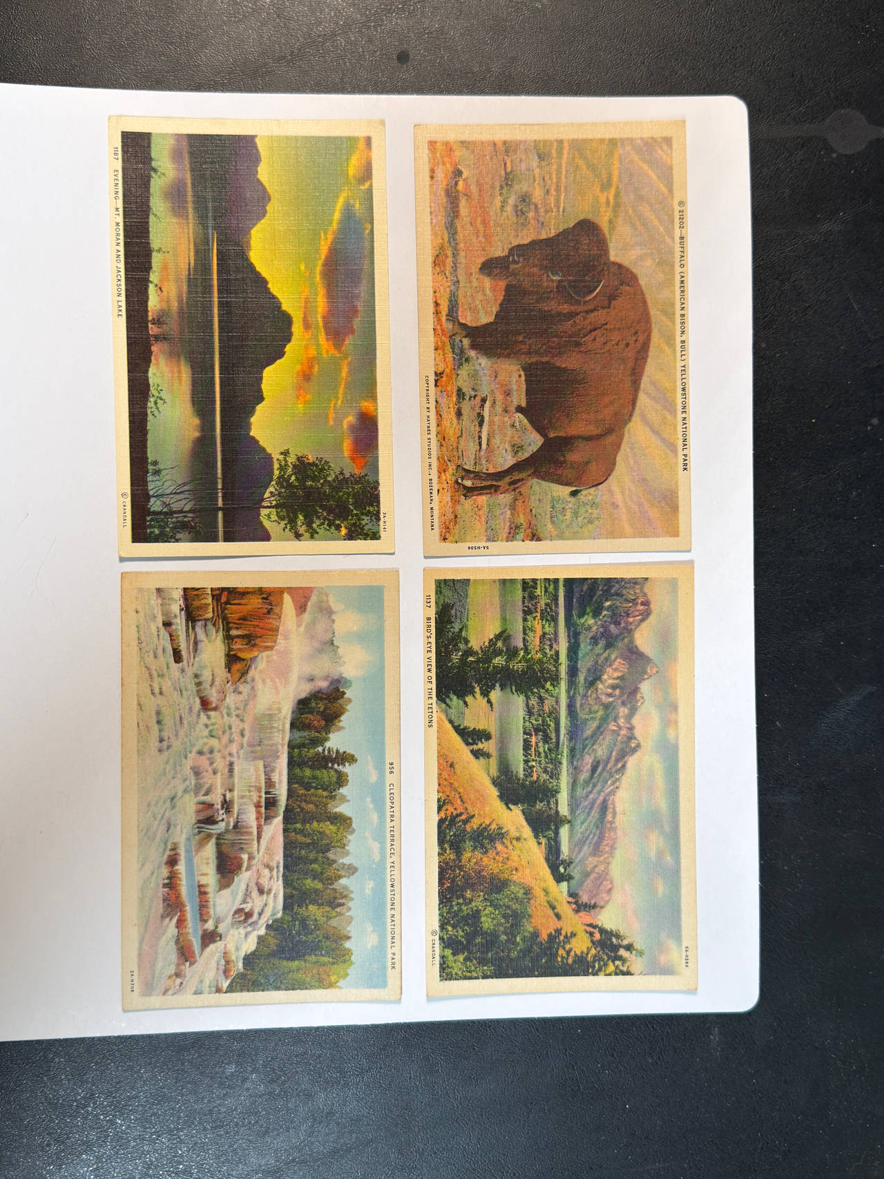 Vintage Yellowstone and Grand Teton National Park Linen Postcards