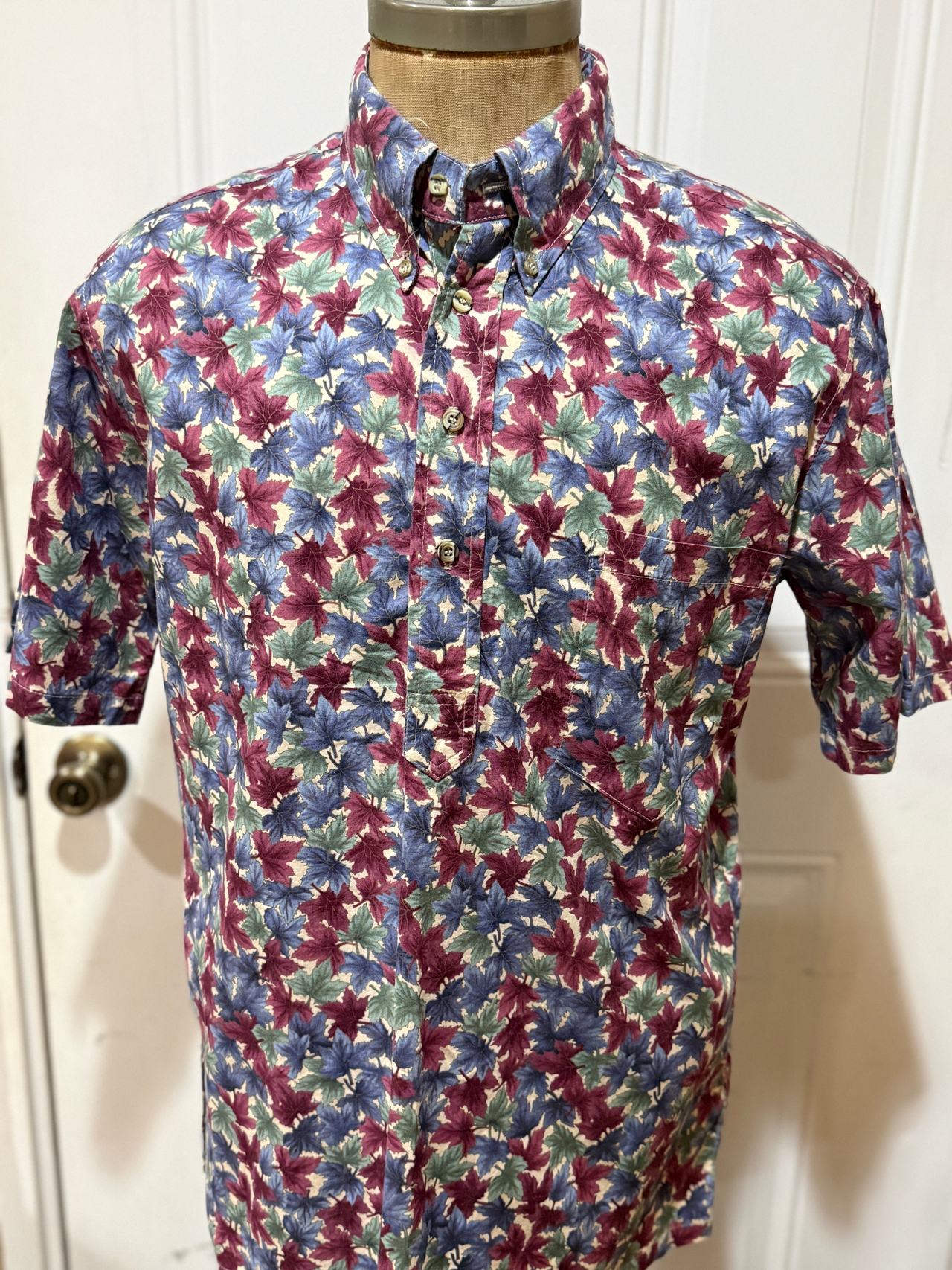VTG 90s Hilo Hattie Hawaiian Original Maple Leaf Pullover Shirt - Made in Hawaii
