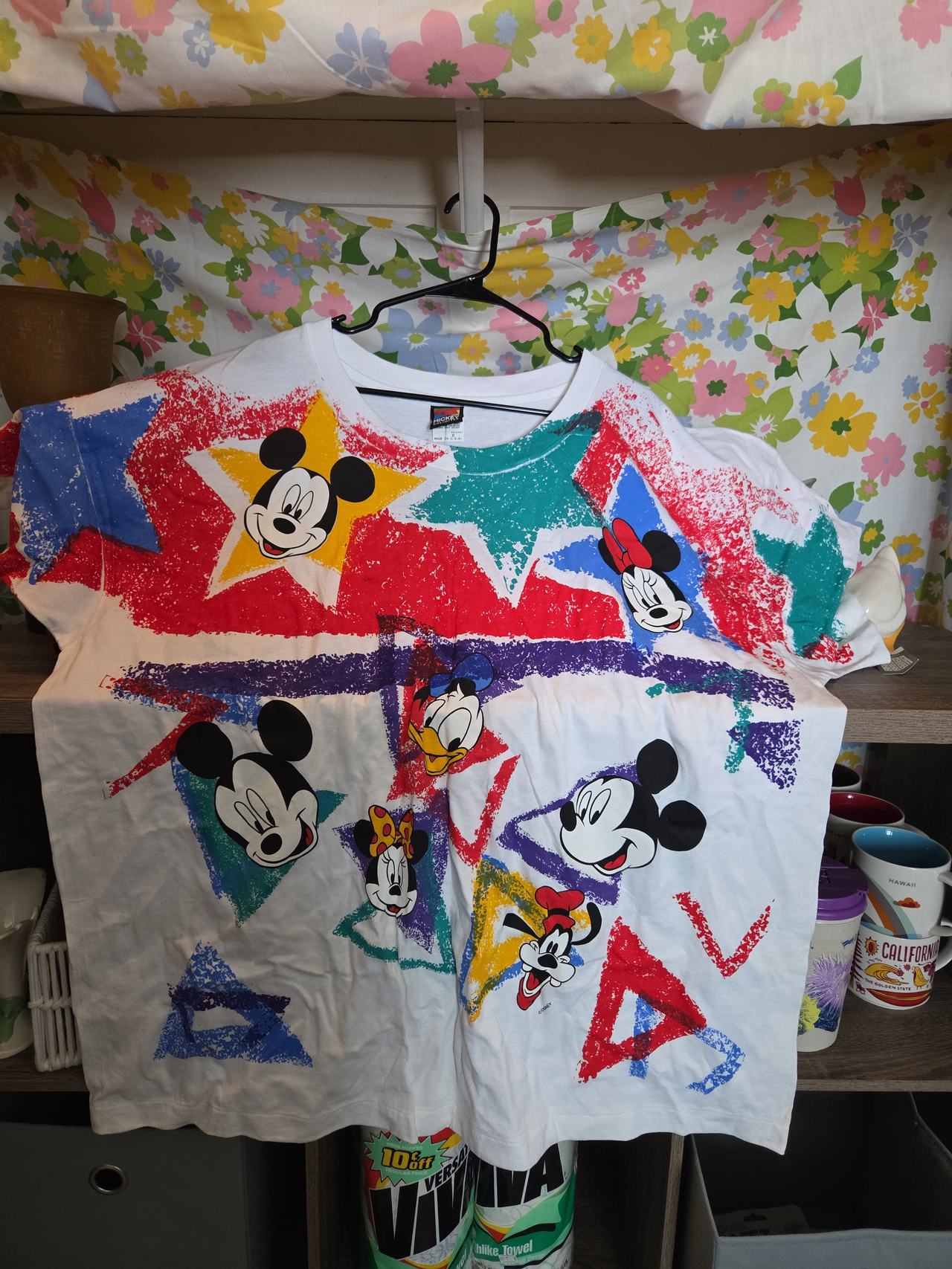 Vintage Disney Mickey & Co All Over Print Stars T-Shirt