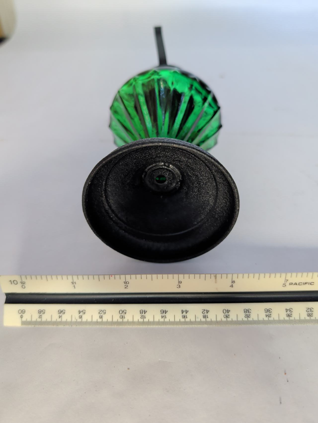 Vintage Miniature Green Glass Oil Lamp