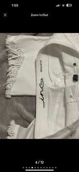 White Fringe Hem Jeans - Image 4