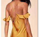 Free People What I Want Mini Dress Gold Satin - Image 5